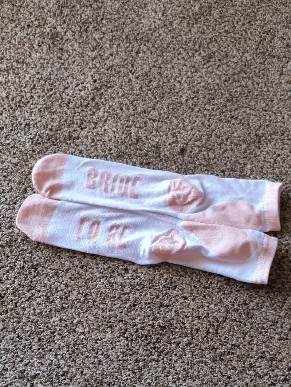 Bride To Be Pink and White Knee Socks